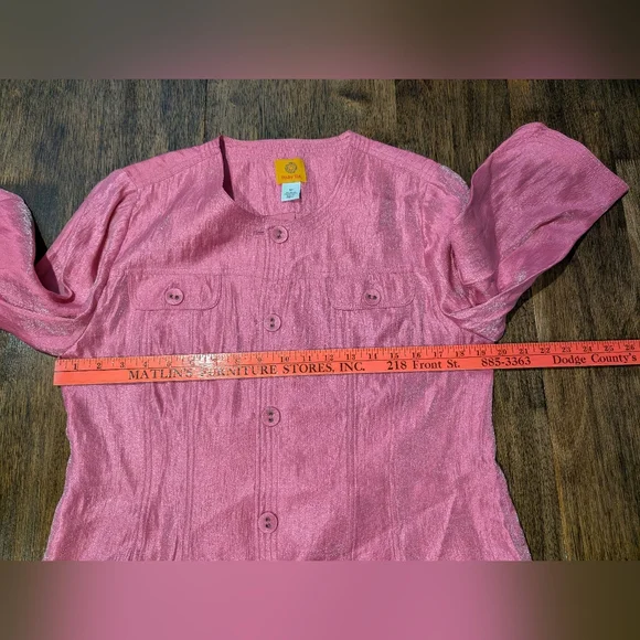 Ruby Rd. Pink Metallic Jacket‎ - Picture 8 of 9